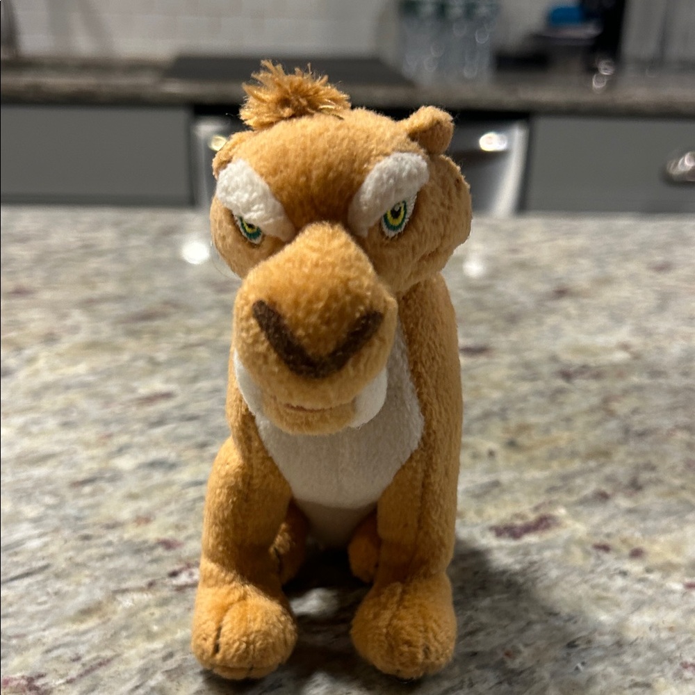 Plush Saber-Toothed Tiger Stuffed Toy - Brown
